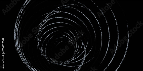 et of black thick halftone dotted speed lines. Speed lines in circle form. Geometric art. Design element for frame, logo, tattoo, web pages, prints, posters, template, abstract vector background.