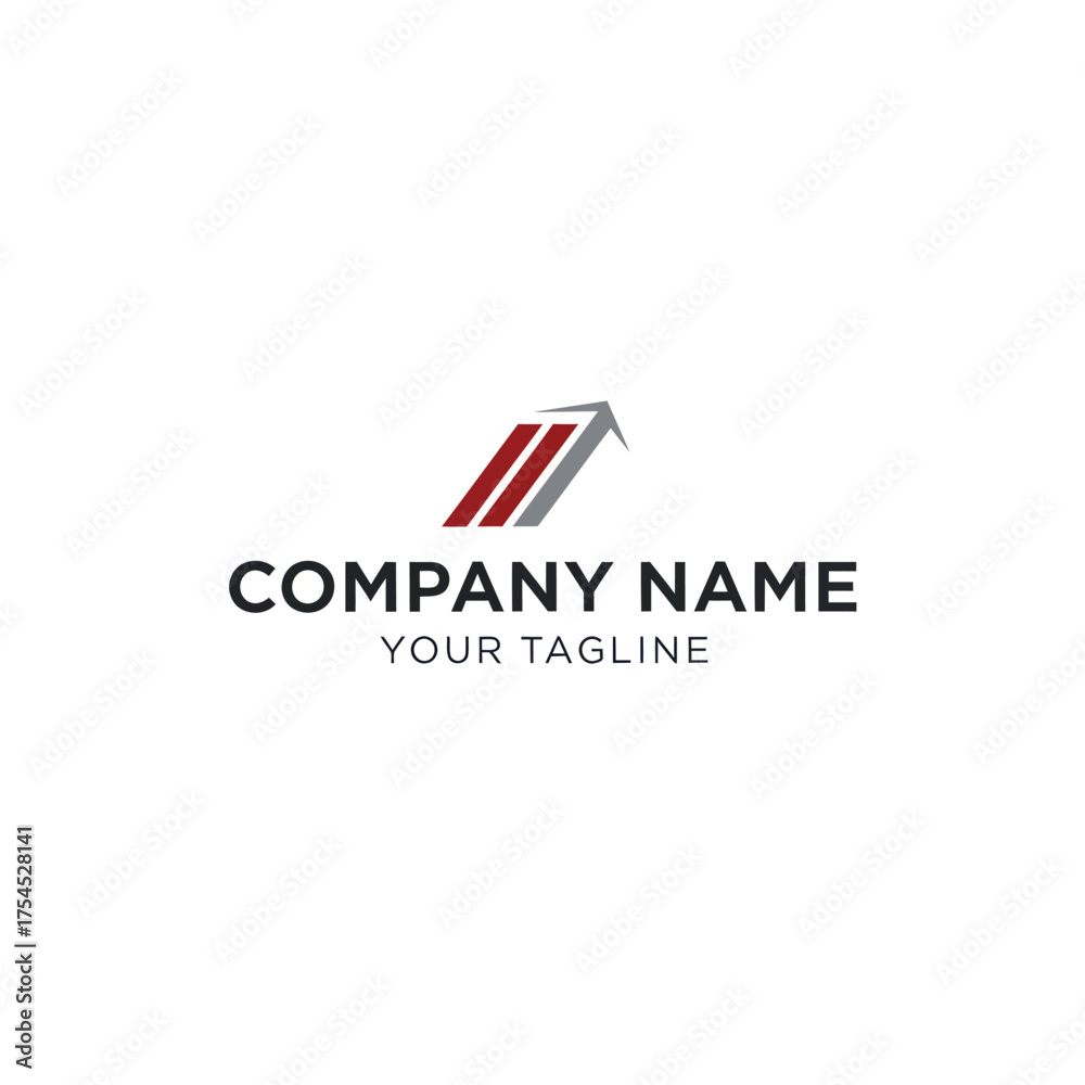 Fototapeta premium Modern company logo design with upward arrow and business growth concept.