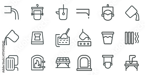 Home appliance line icons set – outline, kitchen and household symbols