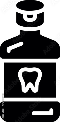 Mouthwash bottle silhouette. Black Mouthwash Bottle. Mouthwash bottle and glass cup. mouth wash bottle solid icon
