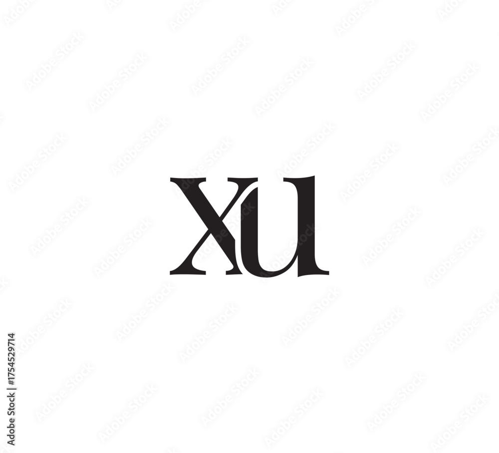 Obraz premium Elegant Monogram Logo, Classic Serif Initial Letters Design, Vintage Luxury Typography Emblem xu