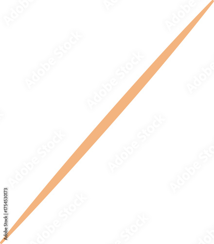 Single Wooden Tooth pick. wooden toothpick vector illustration. sharp wood sticks for dental hygiene and oral care. cleaning teeth Concept, appetizer or cocktail picks.