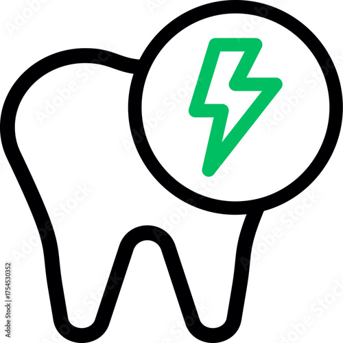 Toothache Pain Dental icon. toothache outline. toothache flat vector icon. toothache illustration on a white background