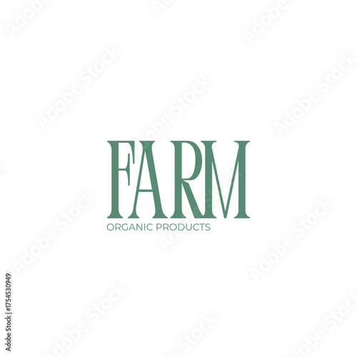Elegant FARM organic products logo design conveying natural freshness and healthy living for branding businesses