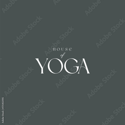 Discover tranquility and strength with a modern, elegant 'House of Yoga' logo, perfect for wellness brands and studios seeking sophisticated branding.