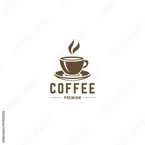 Savor the Aroma of Premium Coffee with this Stylish Logo, Ideal for Cafe Branding, Restaurant Menus, and Coffee Product Packaging in a Modern Aesthetic