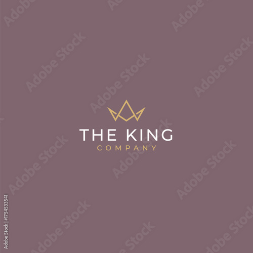 Elegant minimalist logo design featuring golden crown for luxury brands and companies seeking a regal, sophisticated, and modern identity with timeless appeal