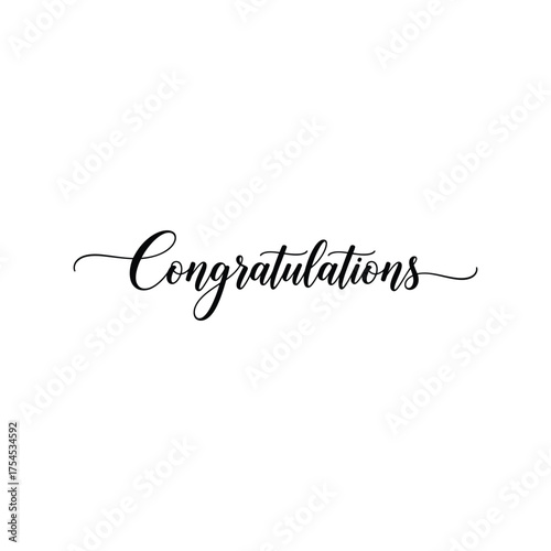 Elegant calligraphy congratulations message script font celebration announcement joyful event vector