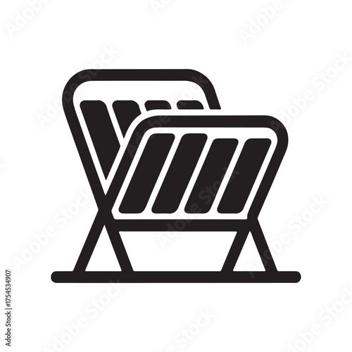 File Organizer Magazine Rack Solid Icon