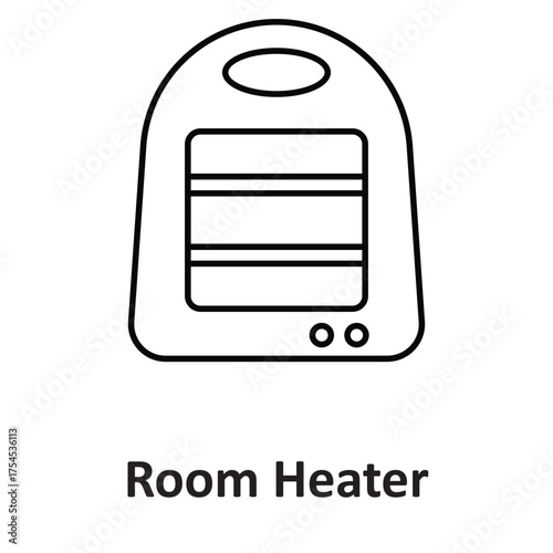 Electric heater Vector icon which can easily modify or edit