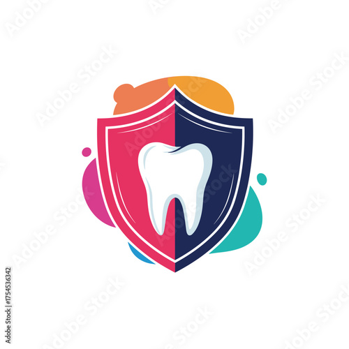 Protecting your teeth with a dental shield and vibrant colors.