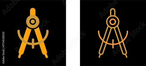 Geometrical Compass Vector Icon