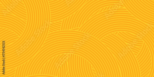 Pasta background, spaghetti abstract geometric pattern. Macaroni yellow poster. Wavy abstract pattern. Vector Illustration