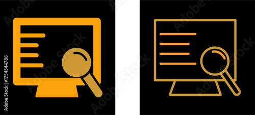 Computer Search Vector Icon