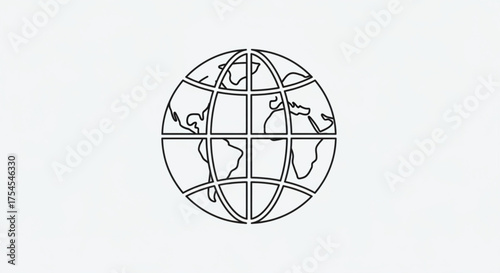 Outline illustration of a globe