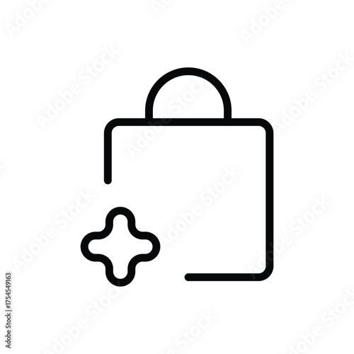 Online shopping bag line icon design