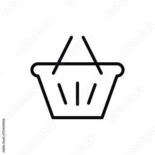 Online shopping cart basket icon design black line icon