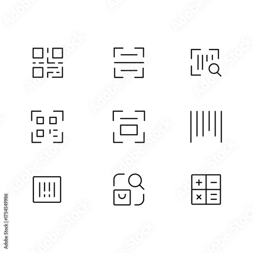 Black line scan icon design