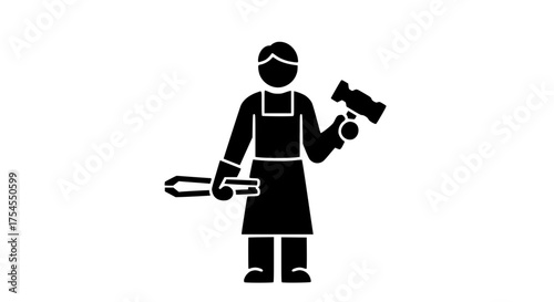 Man with tongs and a hammer