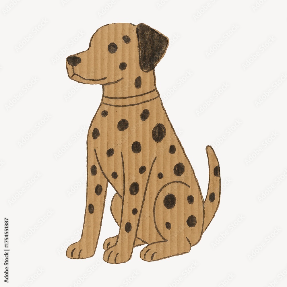 Fototapeta premium Cardboard Dalmatian illustration art.