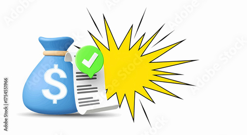 Money bag with a dollar sign shows wealth, business success, finance profit, earnings from investment and banking