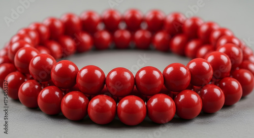Red Beads Forming Circular Shape, Minimalist Representation of Solidarity