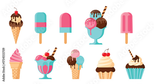 A delightful collection of various ice cream treats and frozen desserts.