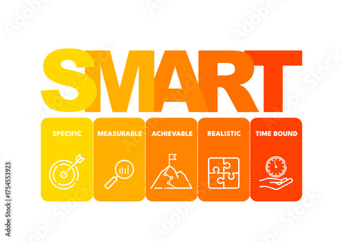 SMART goals infographic - vector illustration