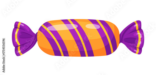 Candy in bright wrapping. flat vector style. festive decorative candy. Halloween, any celebration or holiday. Cute and sweet. Ideal for packaging, greeting cards, posters, stickers, decorations.