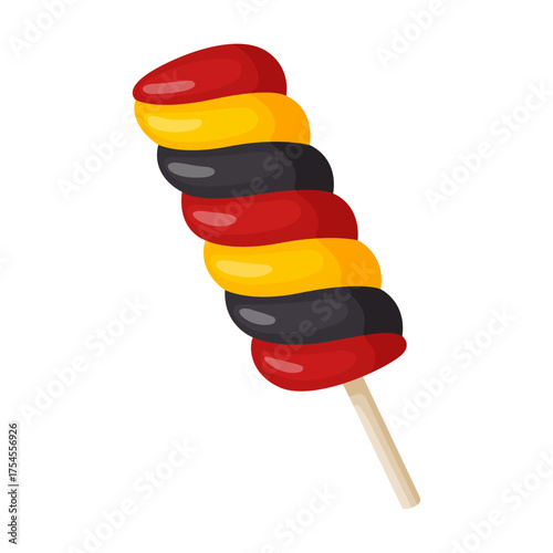 Colorful lollipop Hand drawn trendy flat vector style. festive decorative candy. Halloween, spooky October holiday. trick or treat night. for party invitation, poster, greeting card, sticker.