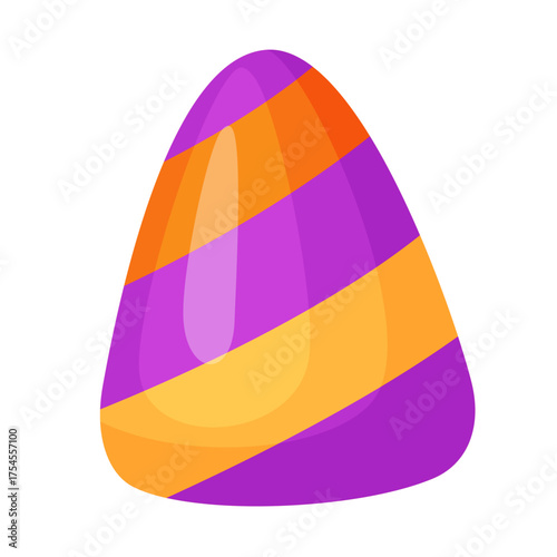 Halloween Candy corn. flat vector style. festive decorative candy. Halloween, any celebration or holiday. Cute and sweet. Ideal for packaging, greeting cards, posters, stickers, decorations.