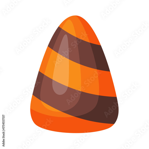 Halloween Candy corn. flat vector style. festive decorative candy. Halloween, any celebration or holiday. Cute and sweet. Ideal for packaging, greeting cards, posters, stickers, decorations.