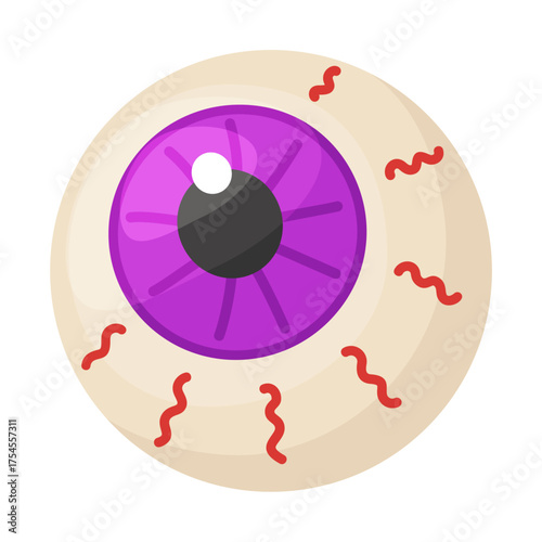 Halloween Eyeball Candy. flat vector style. festive decorative candy. Halloween, spooky October holiday. trick or treat night. for project, party invitation, poster, greeting card, sticker.