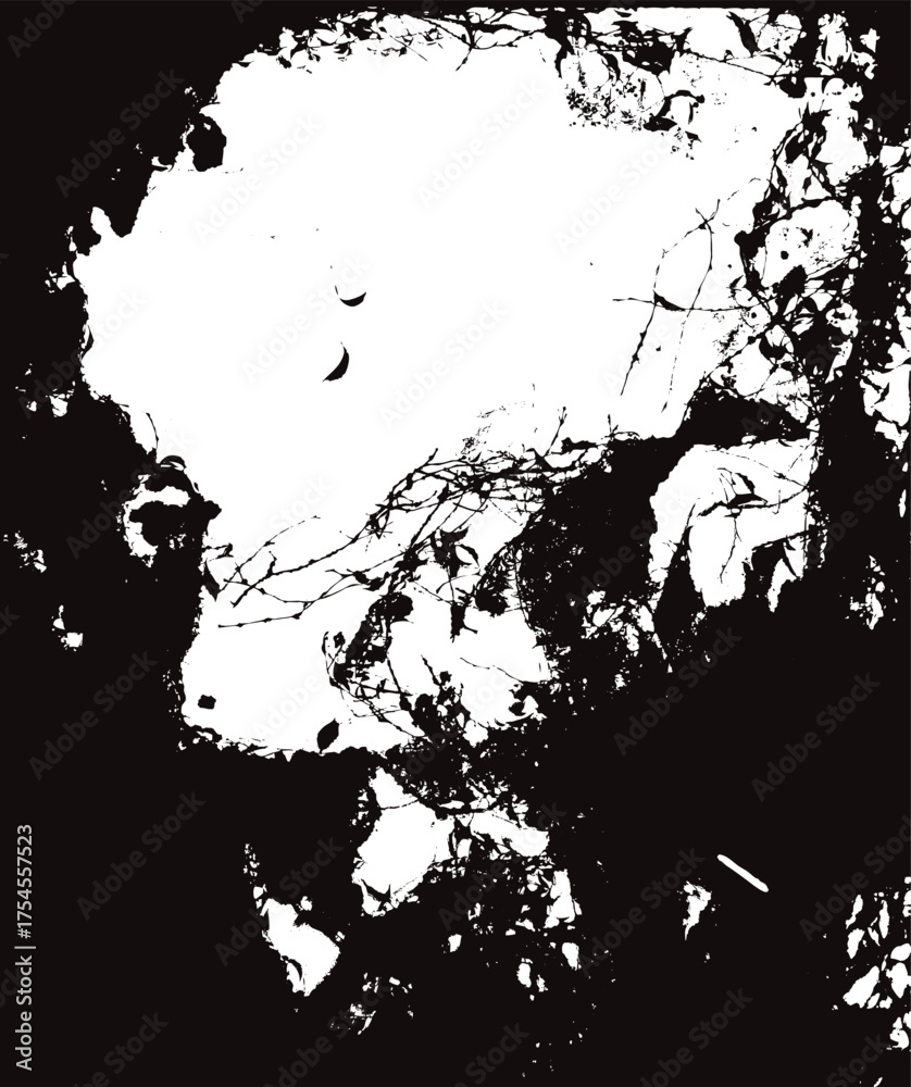 Obraz premium Dark black vine branches vector background. Spooky natural frame with empty space in the center. Gothic atmosphere for seasonal Halloween celebration