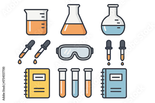 Essential chemistry laboratory equipment and educational supplies for science experiments