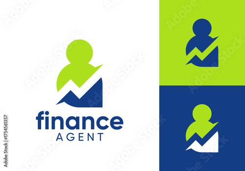 people growth logo design. creative business finance symbol vector concept