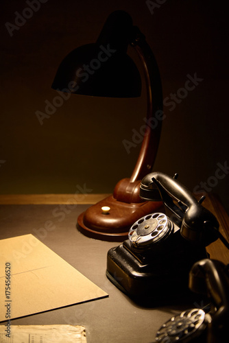 chair and desk in secret service office during Soviet era