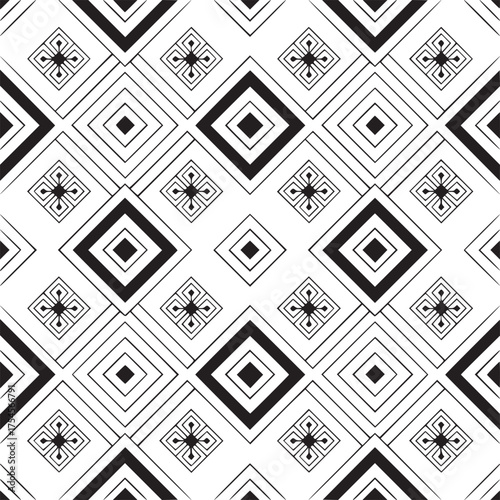 Wallpaper Mural Vector art of geometric seamless pattern with diamonds and squares Torontodigital.ca