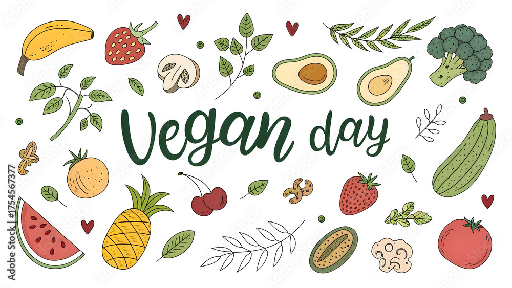 World Vegan Day vector background