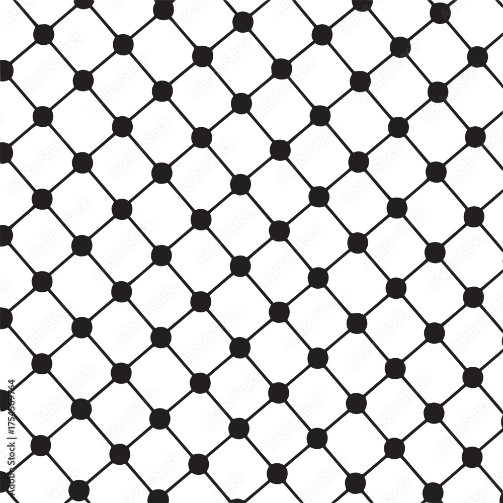 Fototapeta premium Vector art of black dots connected by lines on