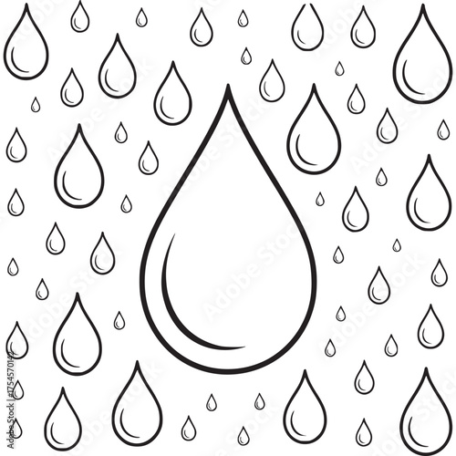 Vector art of raindrops
