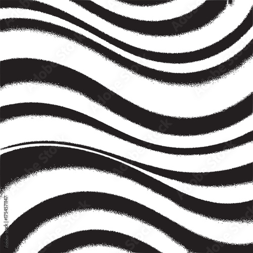 Vector art of abstract black and white wavy background