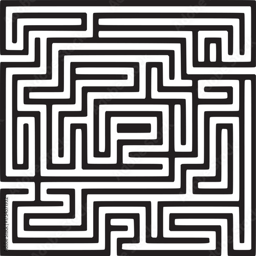 Vector art of black and white maze
