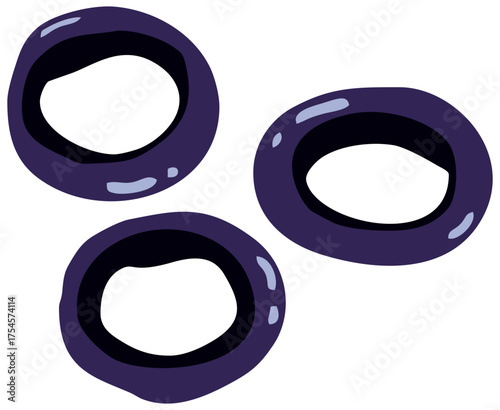 Black Olive Pizza Topping Illustration. Editable Color Vector