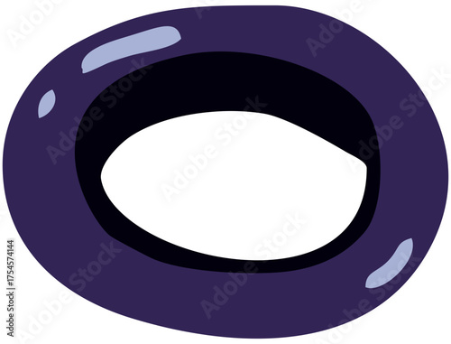 Black Olive Circle Slice Illustration. Editable Color Vector