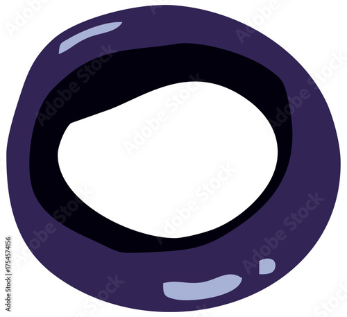 Black Olive Slice Illustration. Editable Color Vector