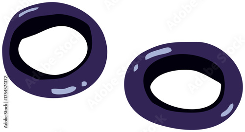 Two Black Olive Slices Illustration. Editable Color Vector