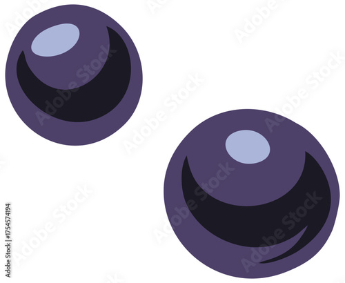 Two Black Olives Illustration. Editable Color Vector