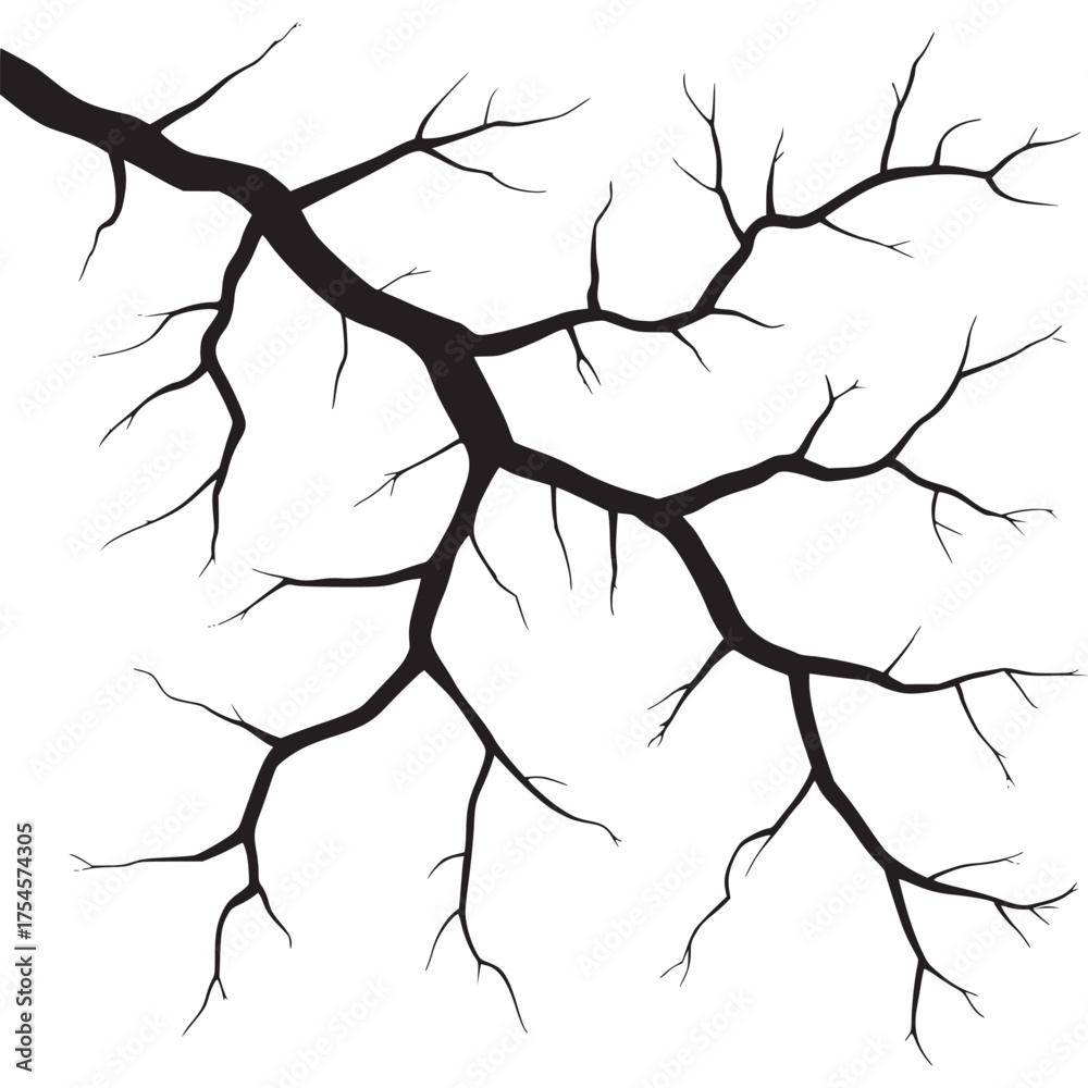 Obraz premium Vector art of black tree branches