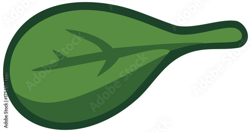 Spinach Pizza Ingredient Vector Art. Editable Color Vector